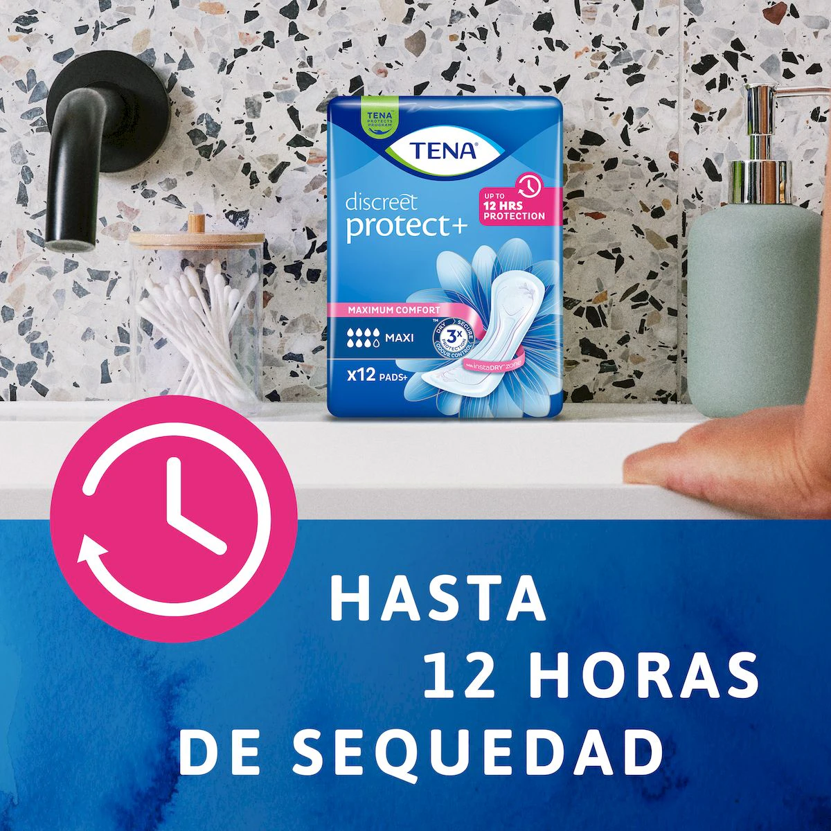 Compresas Incontinencia Tena Discreet Protect+ Maxi 12 Uds