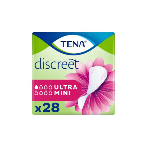 Protector incontinencia ultra mini TENA DISCREET, paquete 28 uds