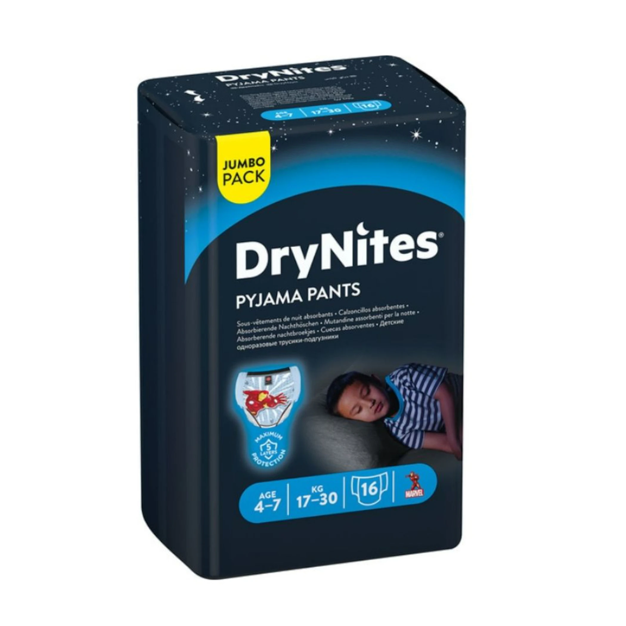 Calzoncillos Absorbentes Niños 4-7 Años DryNites 16 Uds 0