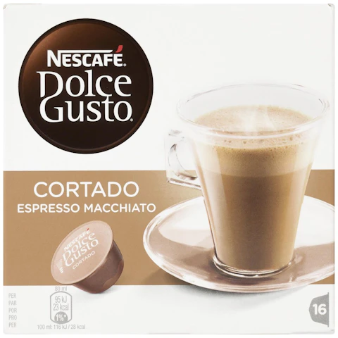 Café Cortado Espresso Dolce Gusto Macchiato 16 Cápsulas 100 Gr
