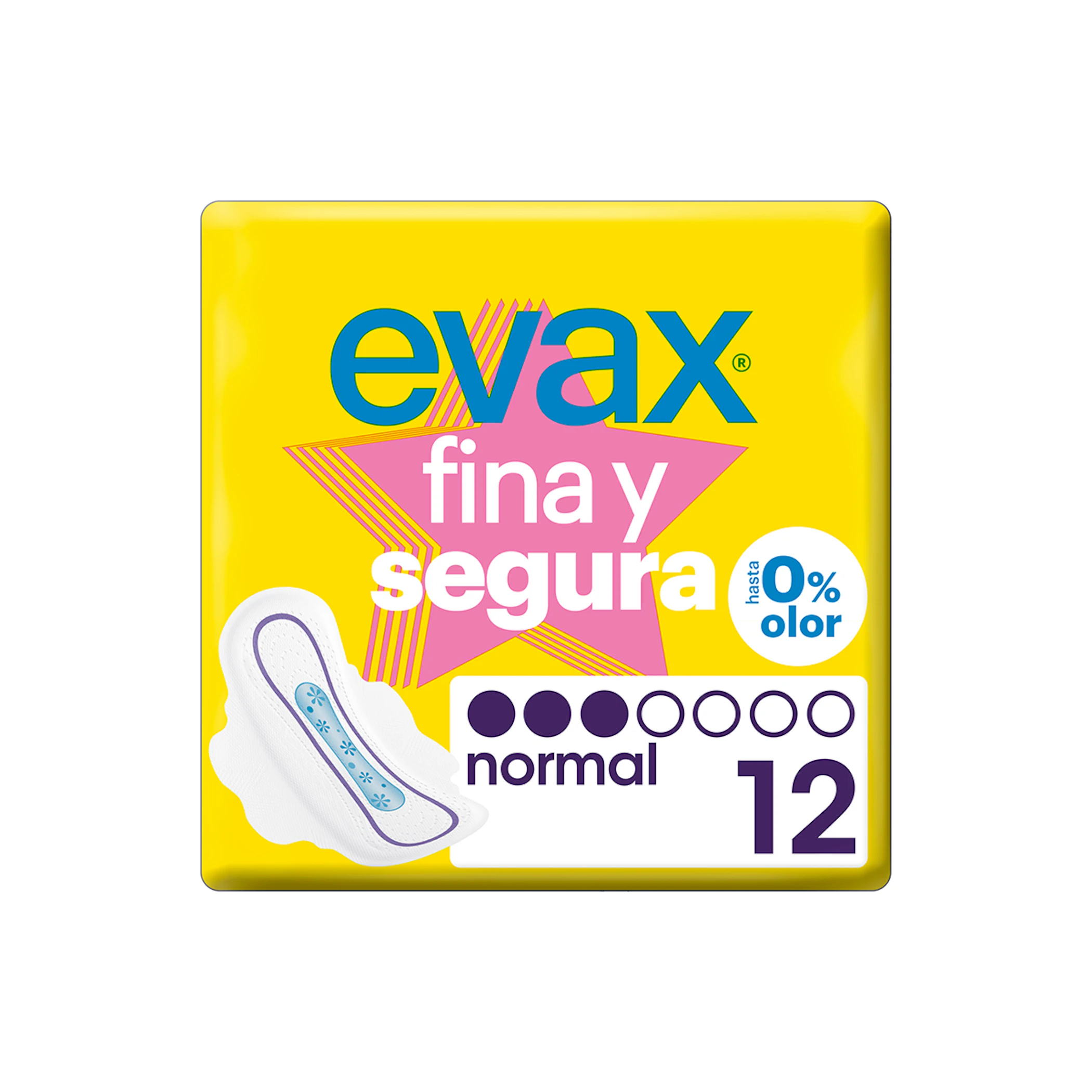 Compresas Con Alas Fina Y Segura Normal Evax 12 Uds 0