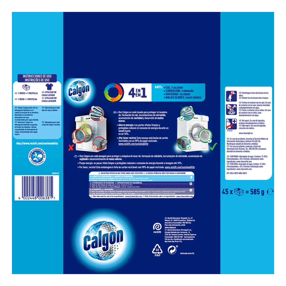 Antical En Pastillas Calgon 45 Uds