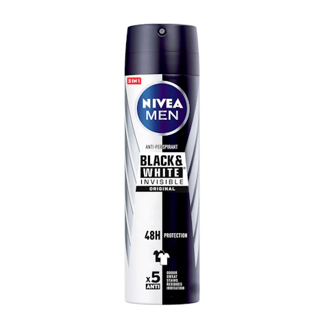 Desodorante invisible Black&White NIVEA MEN, spray 200 ml