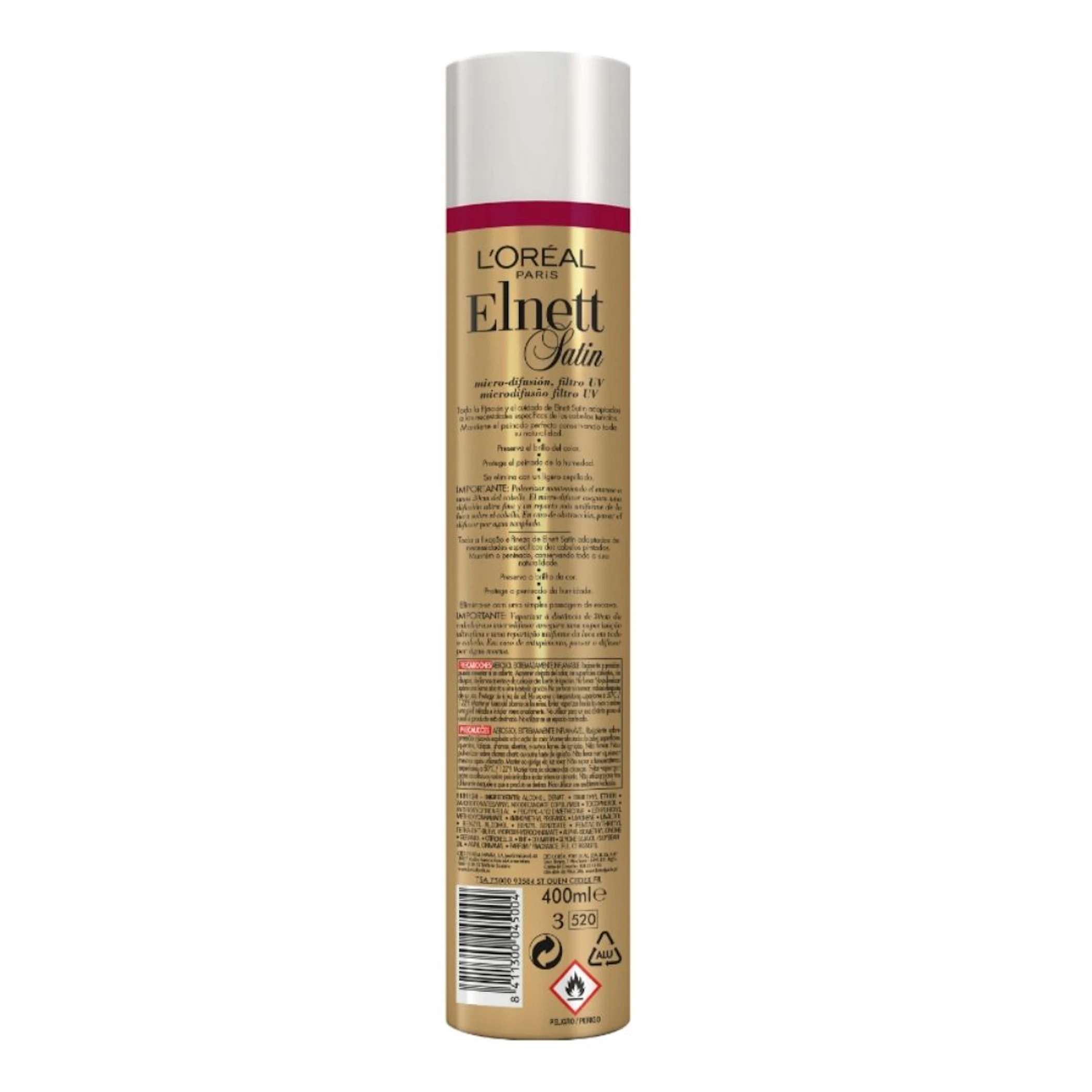 Laca Fixação Forte Cabelos Pintados Elnett 400Ml
