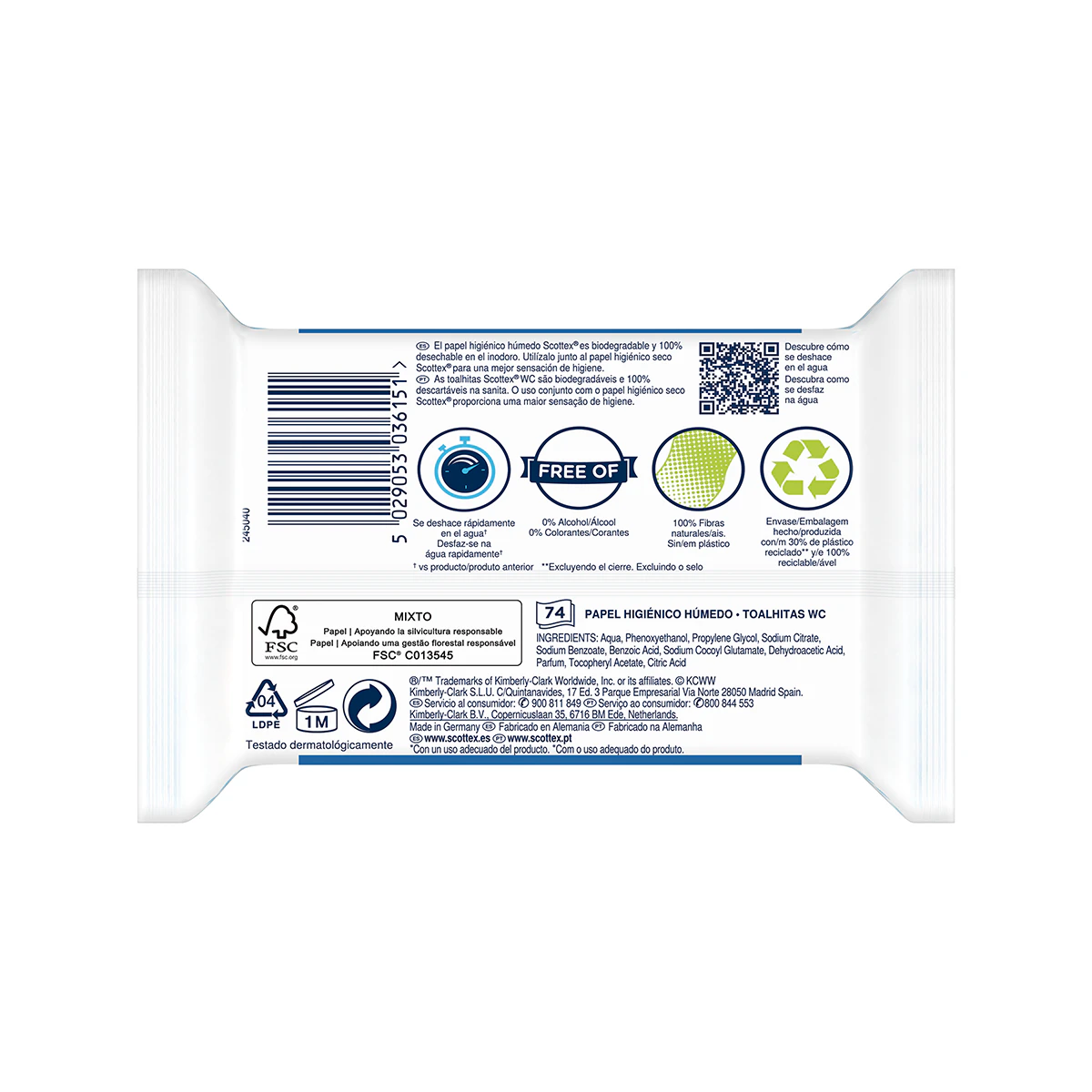 Papel Higiénico Húmedo Fresh Scottex 74 Uds