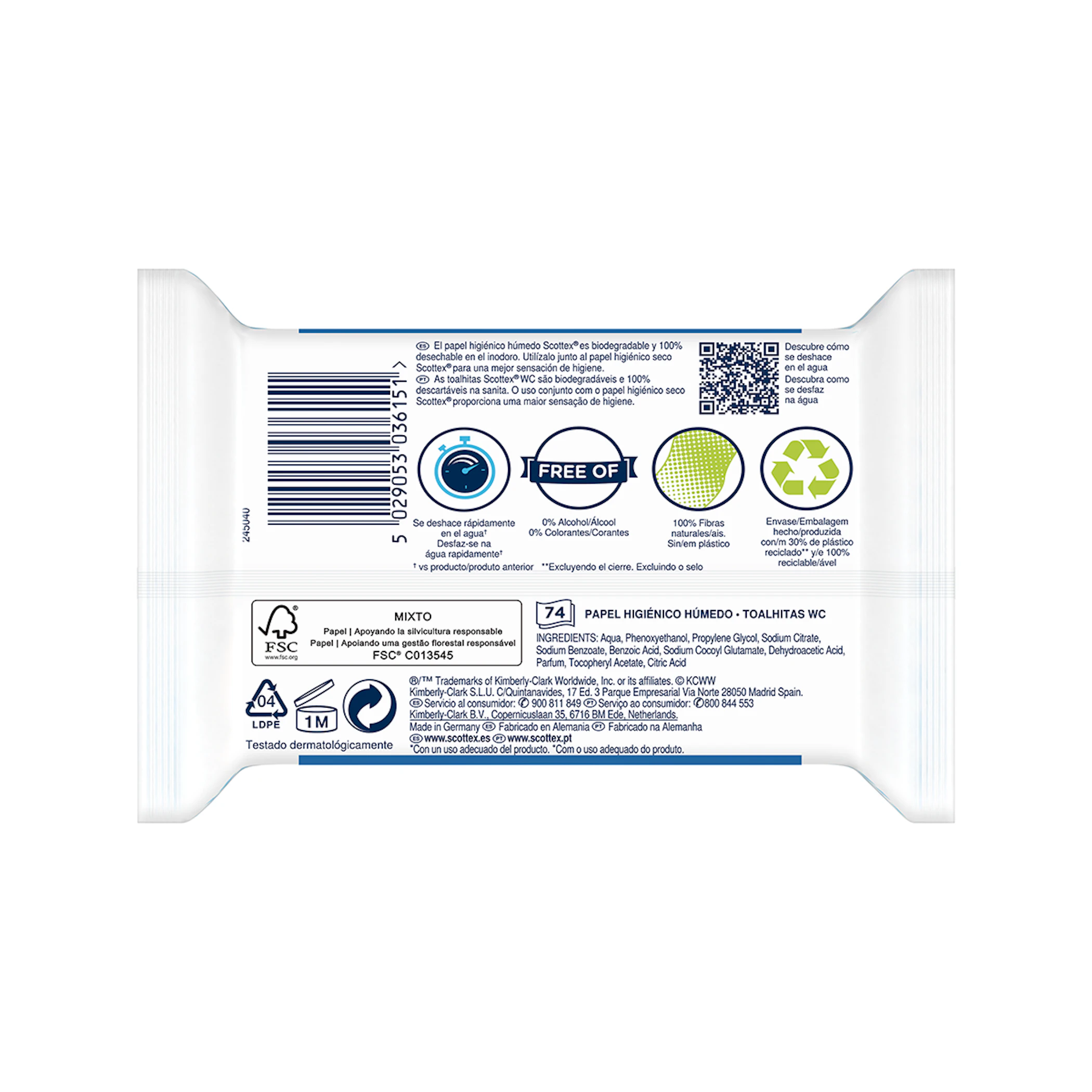 Papel Higiénico Húmedo Fresh Scottex 74 Uds