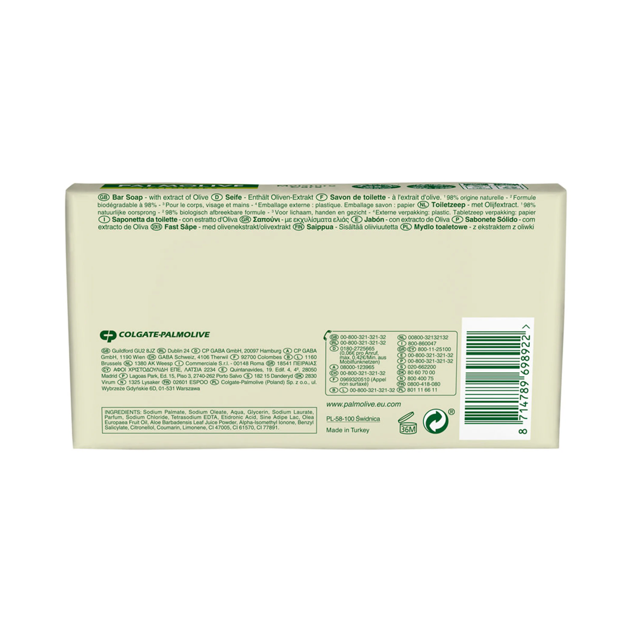 Jabón En Pastilla Naturals Oliva Y Leche Palmolive 3 Uds