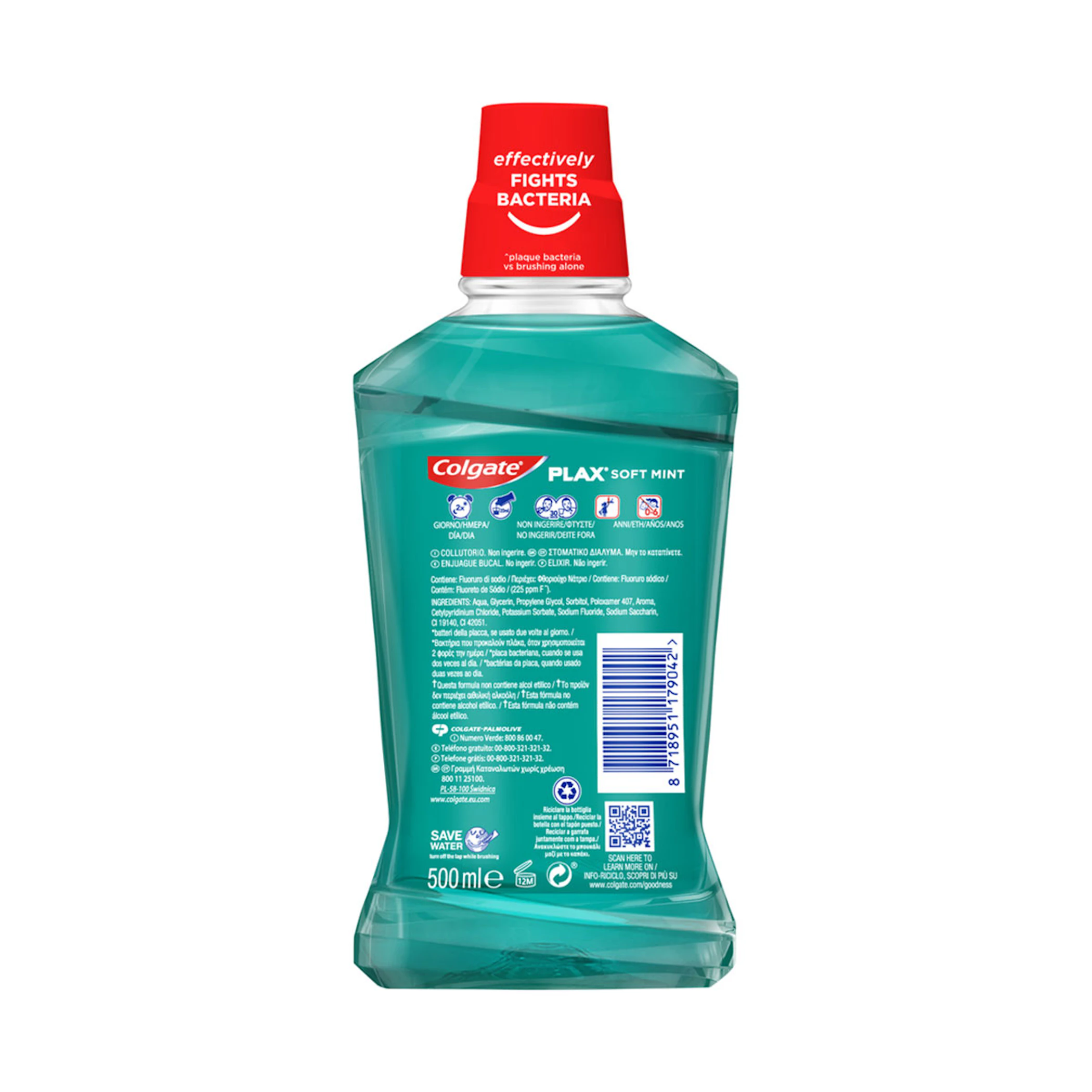 Enjuague Bucal Plax Menta Suave Colgate 500Ml