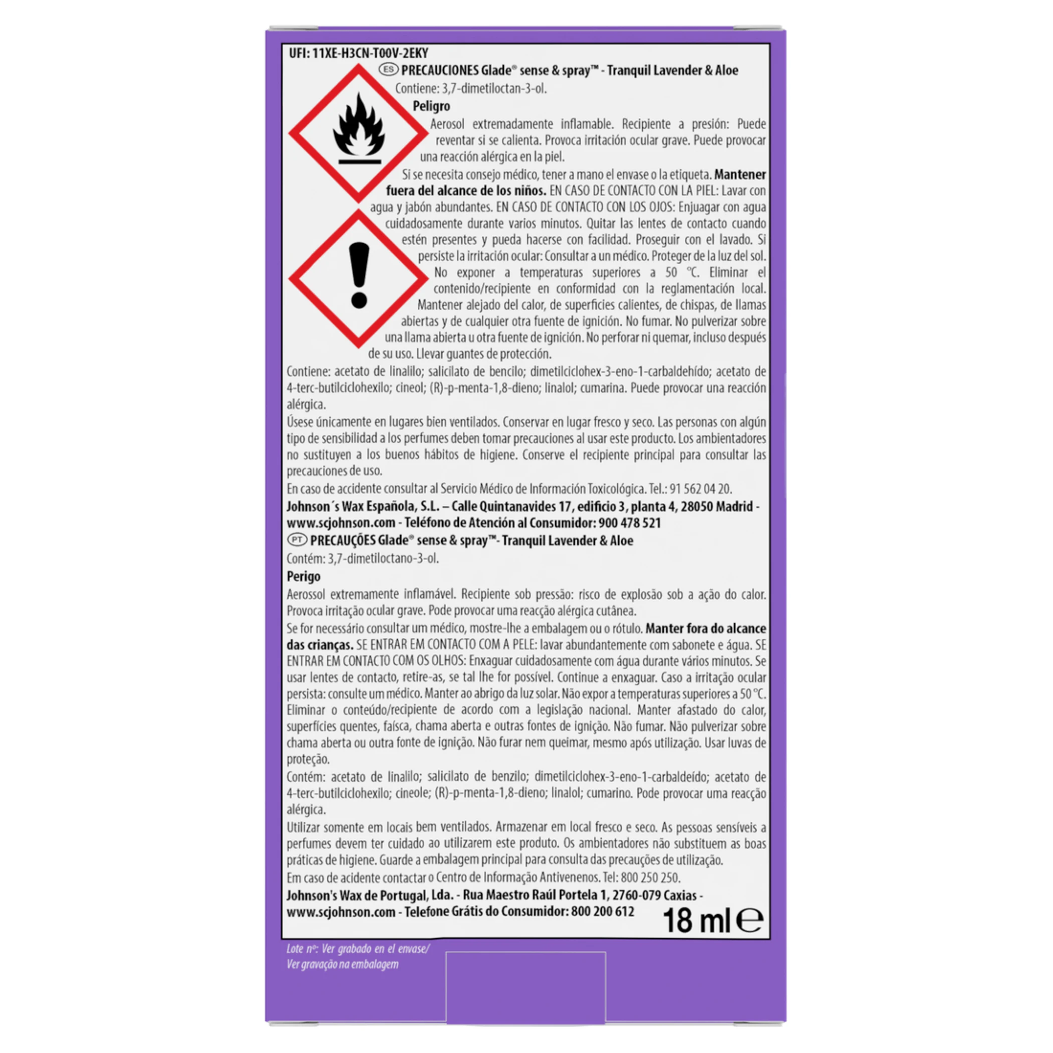 Ambientador Automático Sense & Spray + Recambio Lavanda Glade