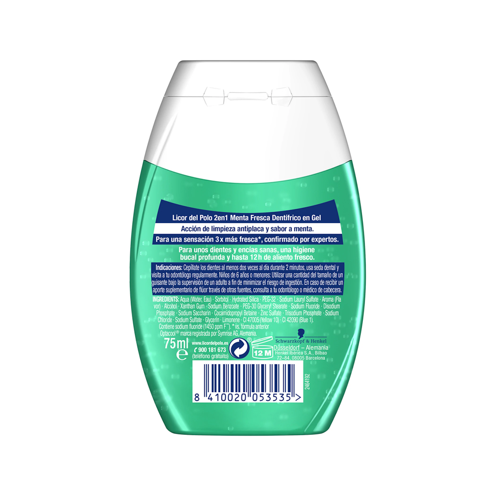 Dentífrico En Gel Menta Fresca Licor Del Polo 75Ml