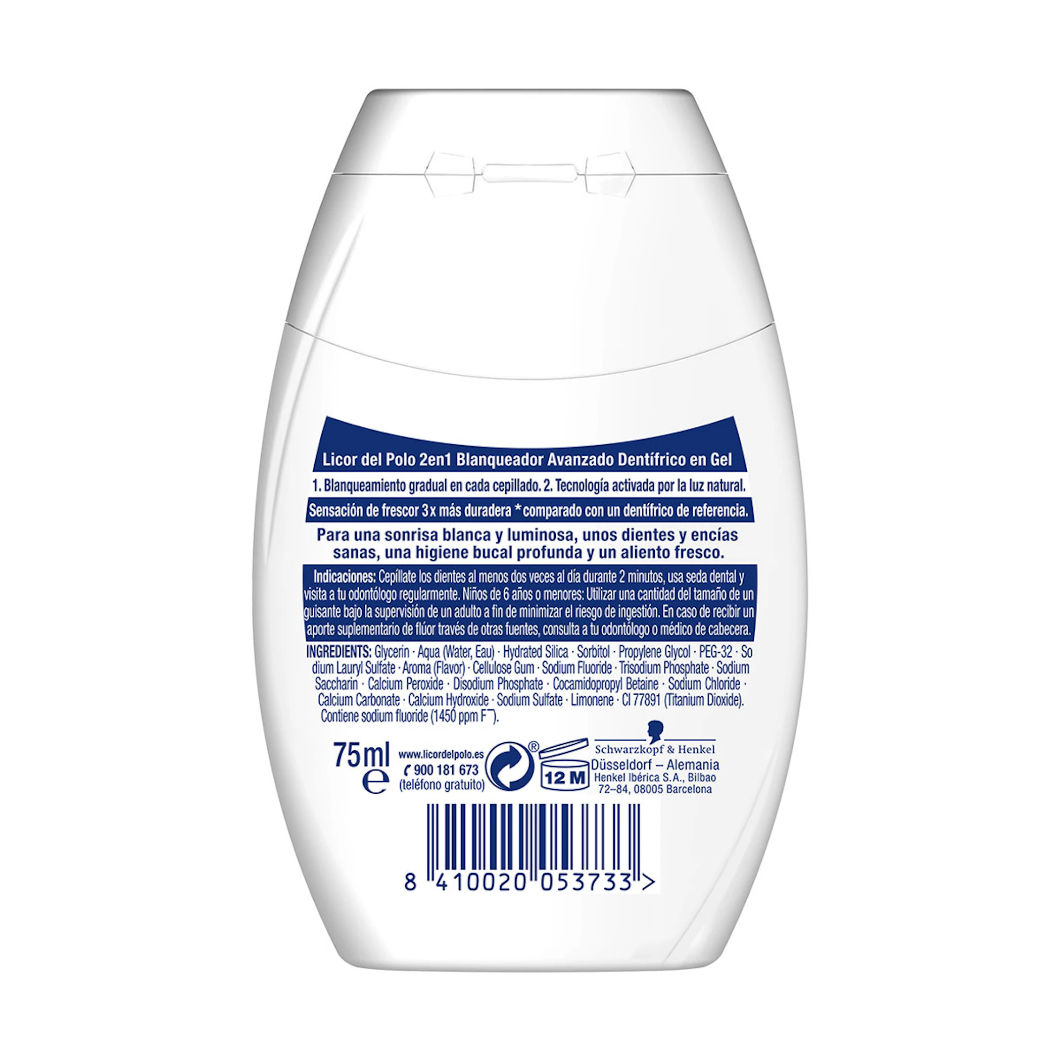 Dentífrico Em Gel Branqueador Avançado Licor Del Polo 75Ml