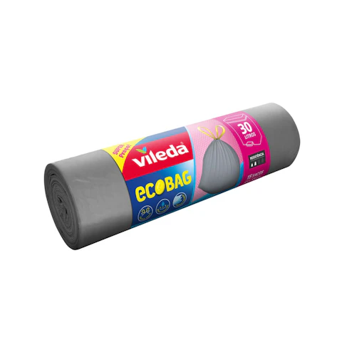 Bolsa De Basura Autocierre Vileda Fuerte 30 Litros Rollo 15 Uds