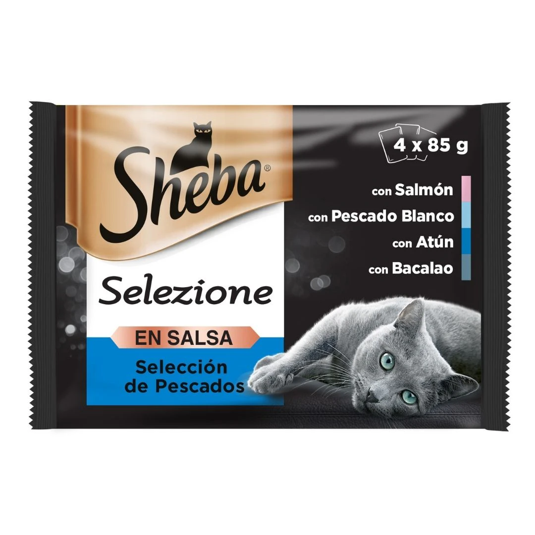 Comida Húmeda Gatos Pescado En Salsa Sheba Pack 4x85Gr Comida Húmeda Gatos Pescado En Salsa Sheba Pack 4x85Gr 0