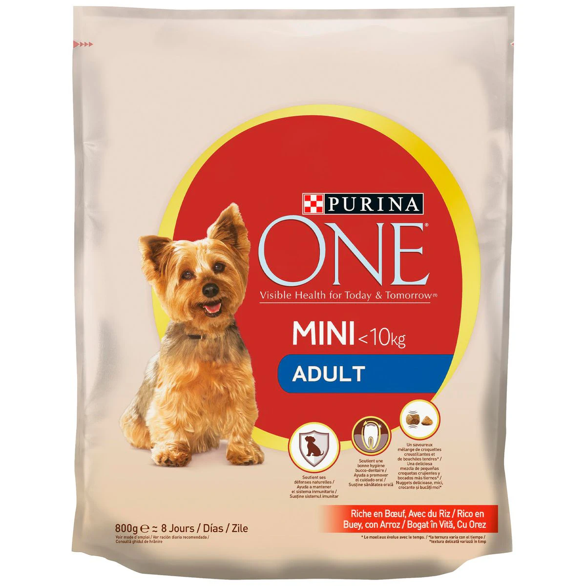 Pienso Perros Adultos Mini Buey Purina One 800Gr