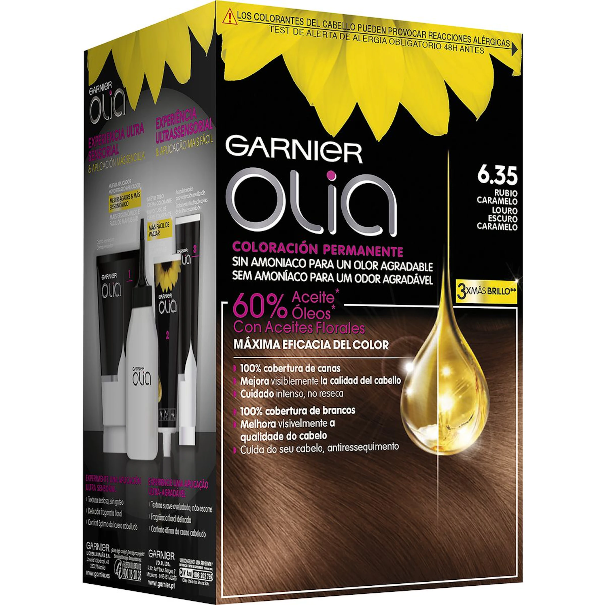 Tinte Permanente Sin Amoníaco Garnier Olia Tonos Rubios