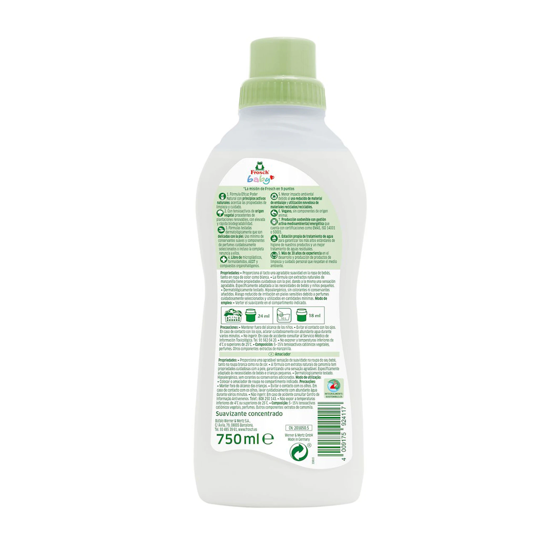 Suavizante Pieles Sensibles Baby Frosch 31 Lv
