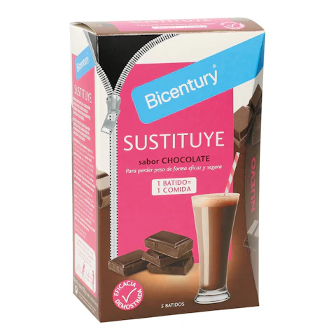 Batido Dietético Bicentury Chocolate Caja 5 Batidos 5 ud