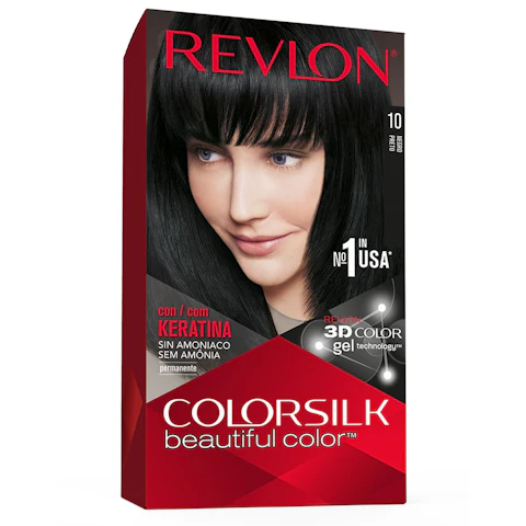 Tinte Permanente Sin Amoníaco Colorsilk Revlon N10 Negro Castaños y Morenos