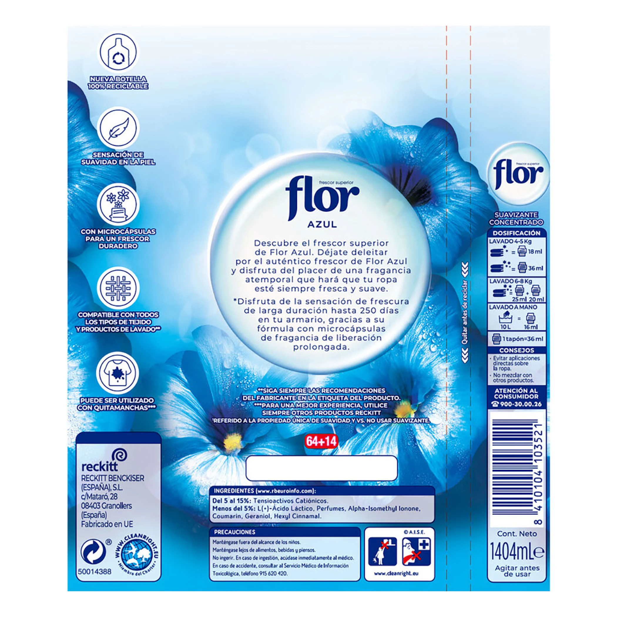 Suavizante Concentrado Azul Flor 78 Lv
