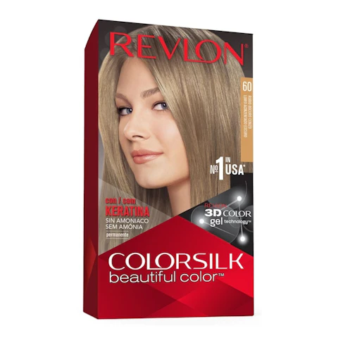 Tinte Permanente Sin Amoníaco Colorsilk Revlon N60 Rubio Oscuro Ceniza Rubios