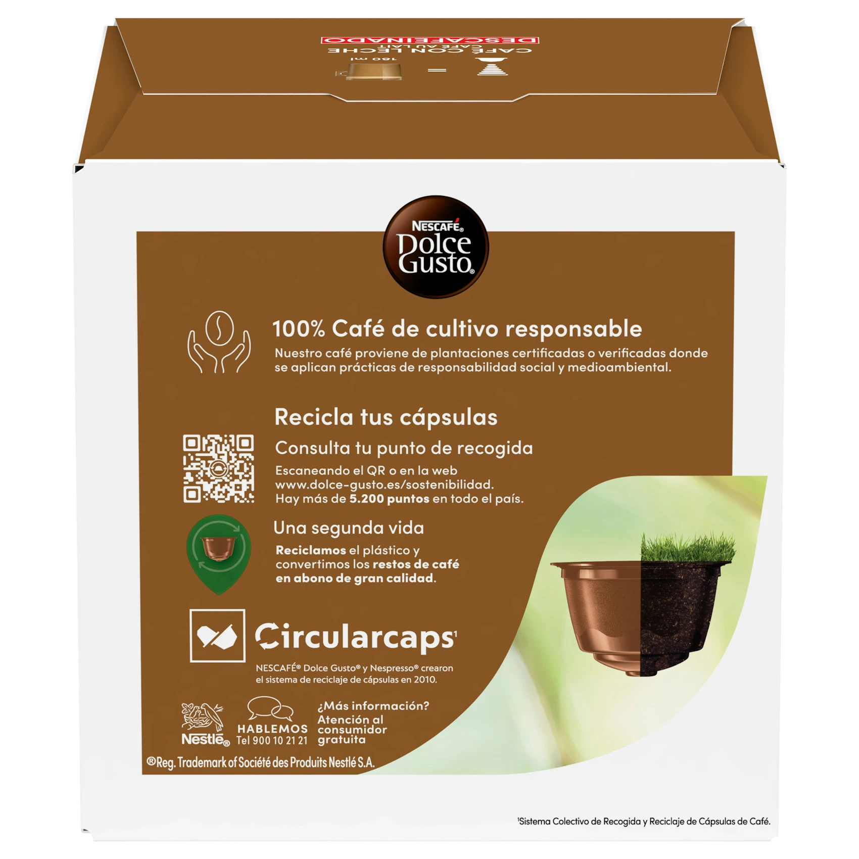 Café Com Leite Descafeinado Dolce Gusto 16 Cápsulas
