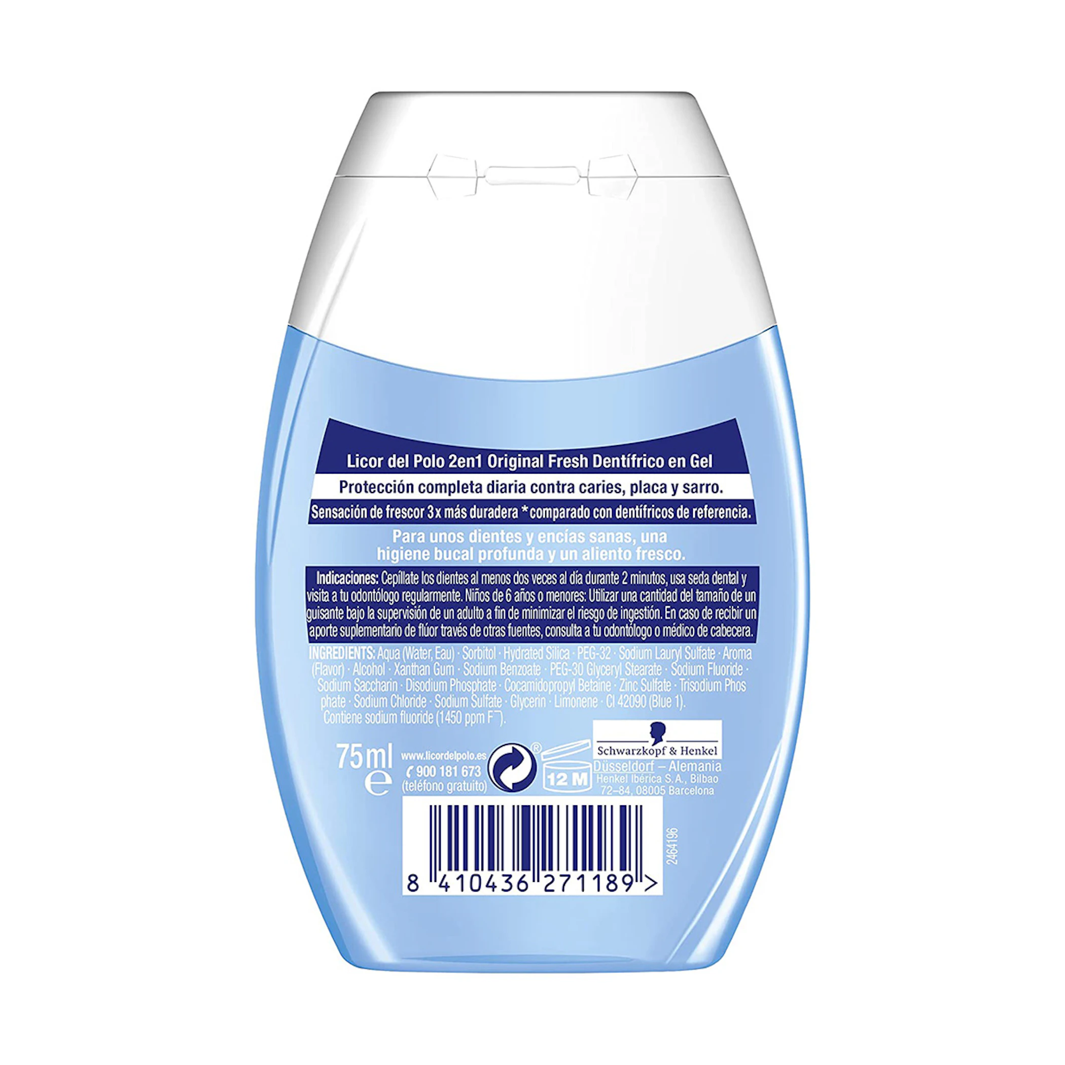 Dentífrico En Gel Original Fresh Licor Del Polo 75Ml