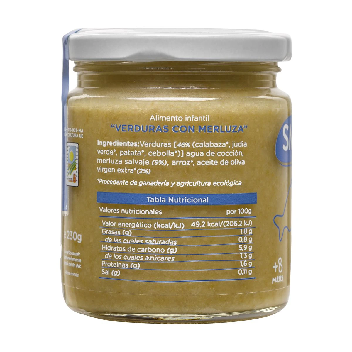 Tarrito Verduras Con Merluza Smileat 230 Gr