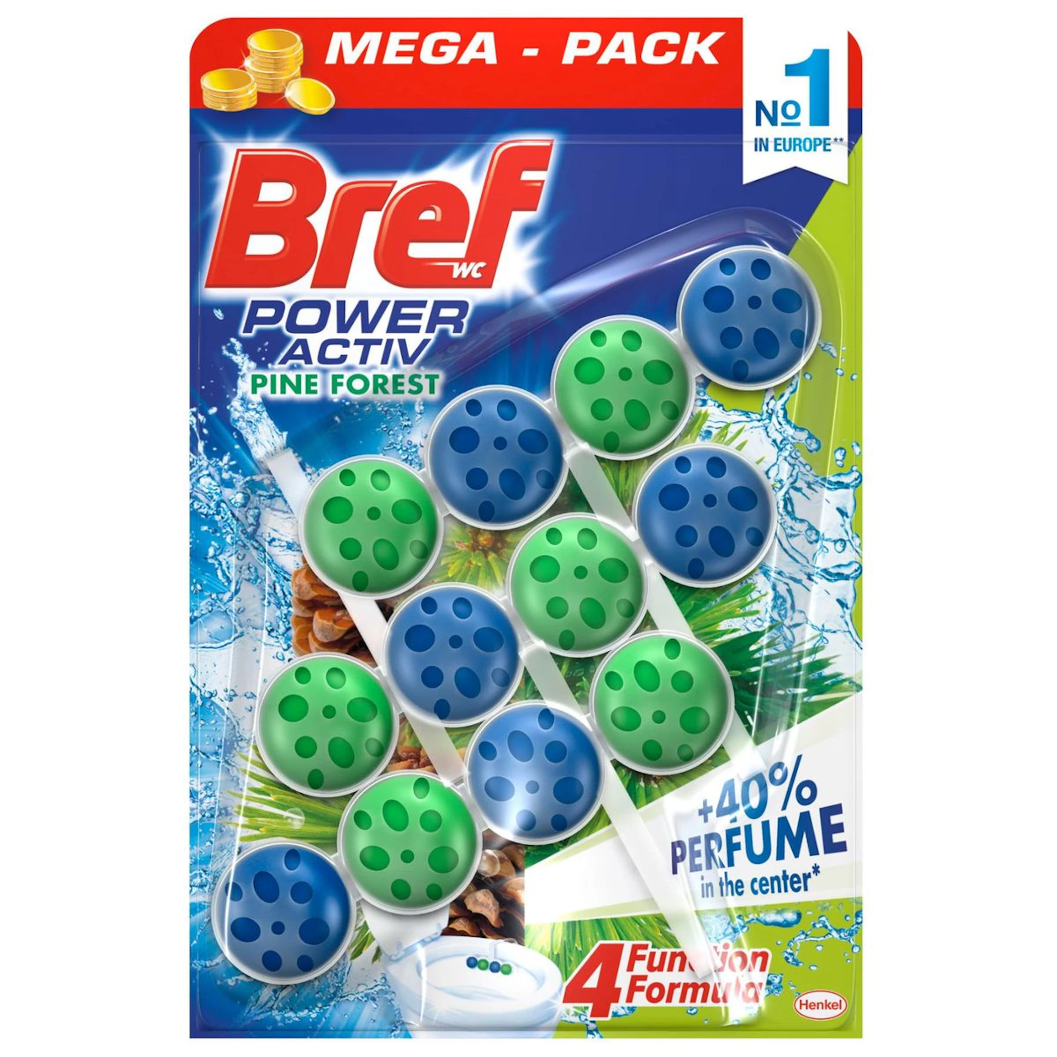 Desinfectante WC Colgador Power Activ Pine Forest Bref 3 Uds