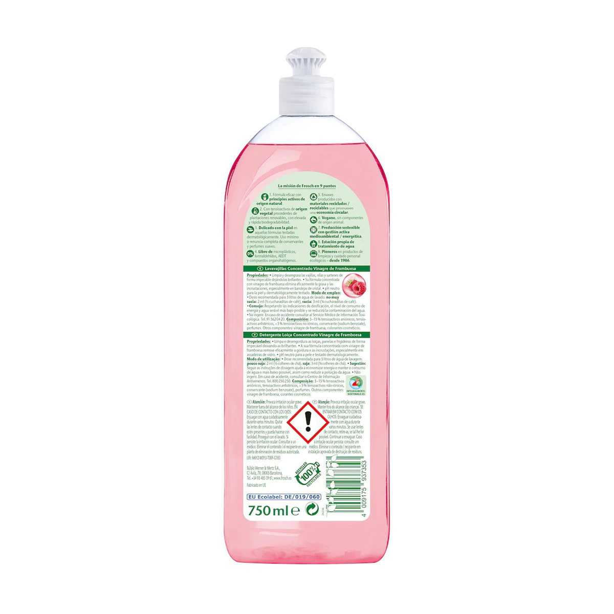 Lavavajillas Vinagre De Frambuesa Frosch 750Ml