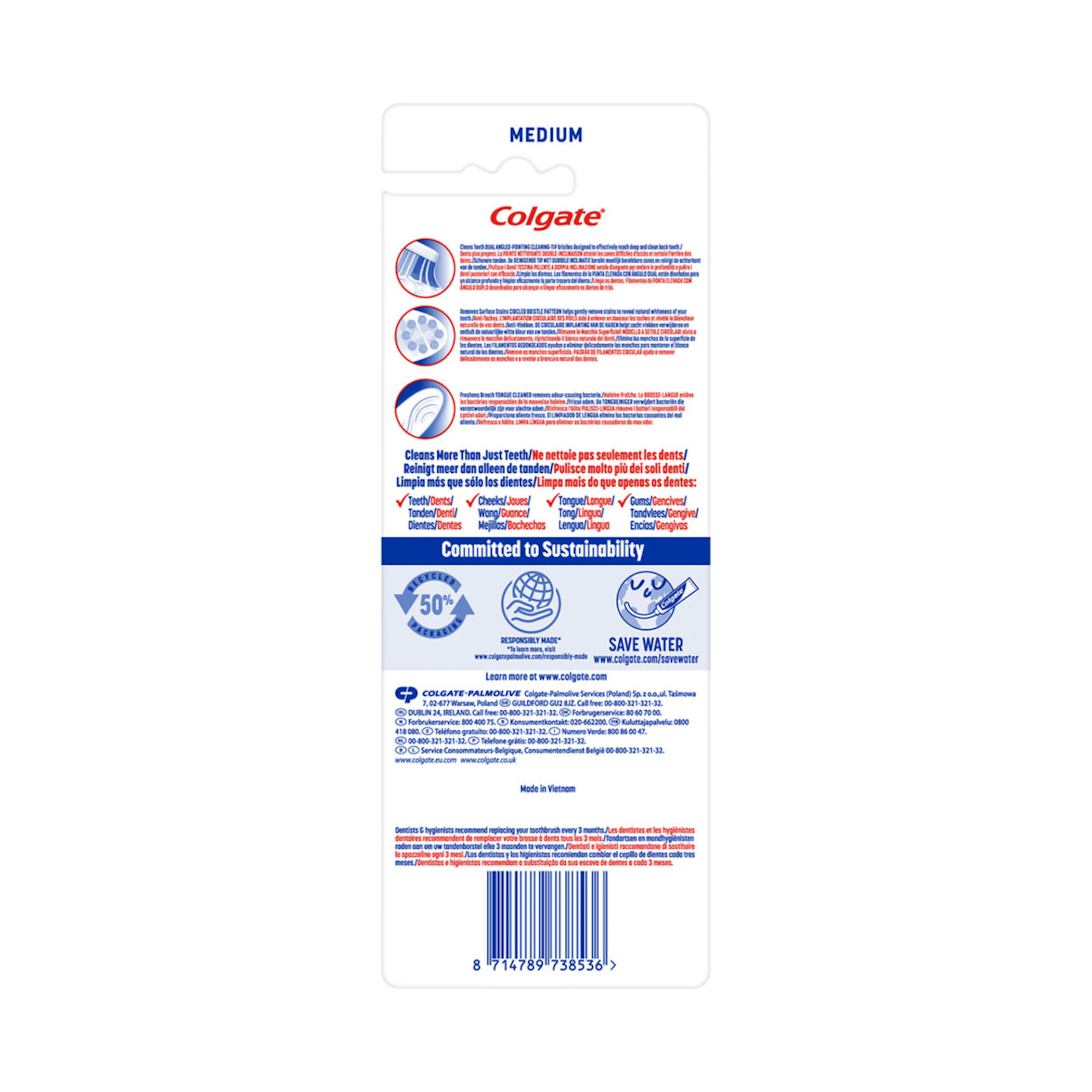 Cepillo De Dientes Triple Acción Medio Colgate 4 Uds