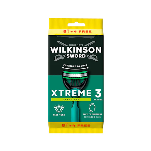 Maquinilla Desechable Wilkinson Extreme Sensitive 8+4 Uds 12 ud