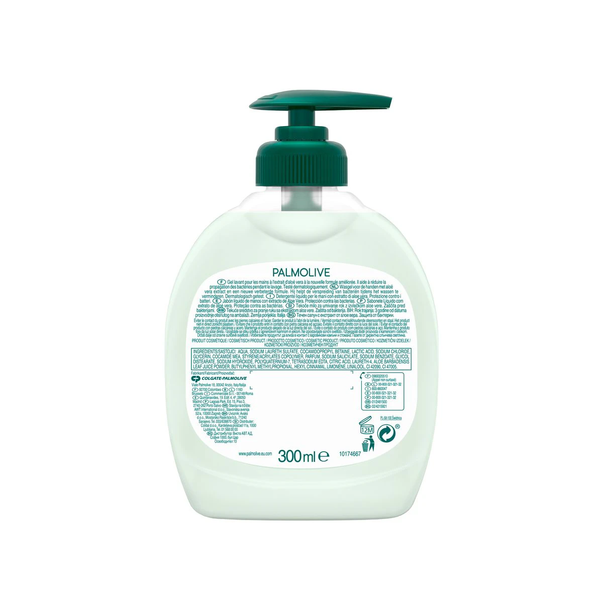 Jabón Líquido De Manos Palmolive Aloe Vera Dosificador 300Ml