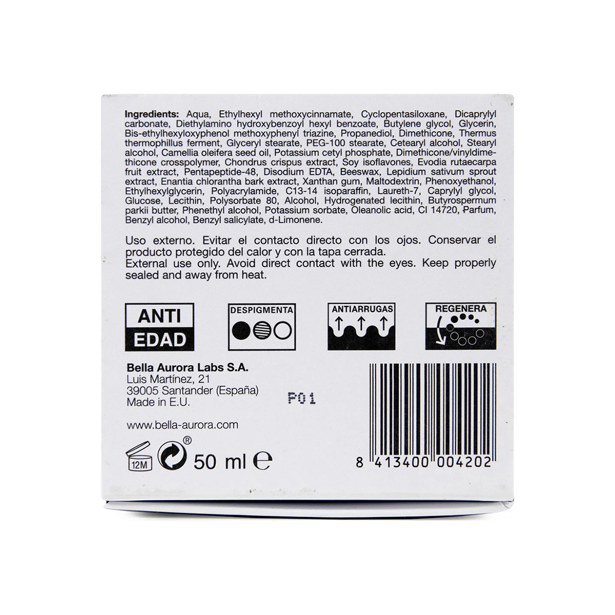 Tratamiento Redensificante Splendor 10 Bella Aurora 50Ml
