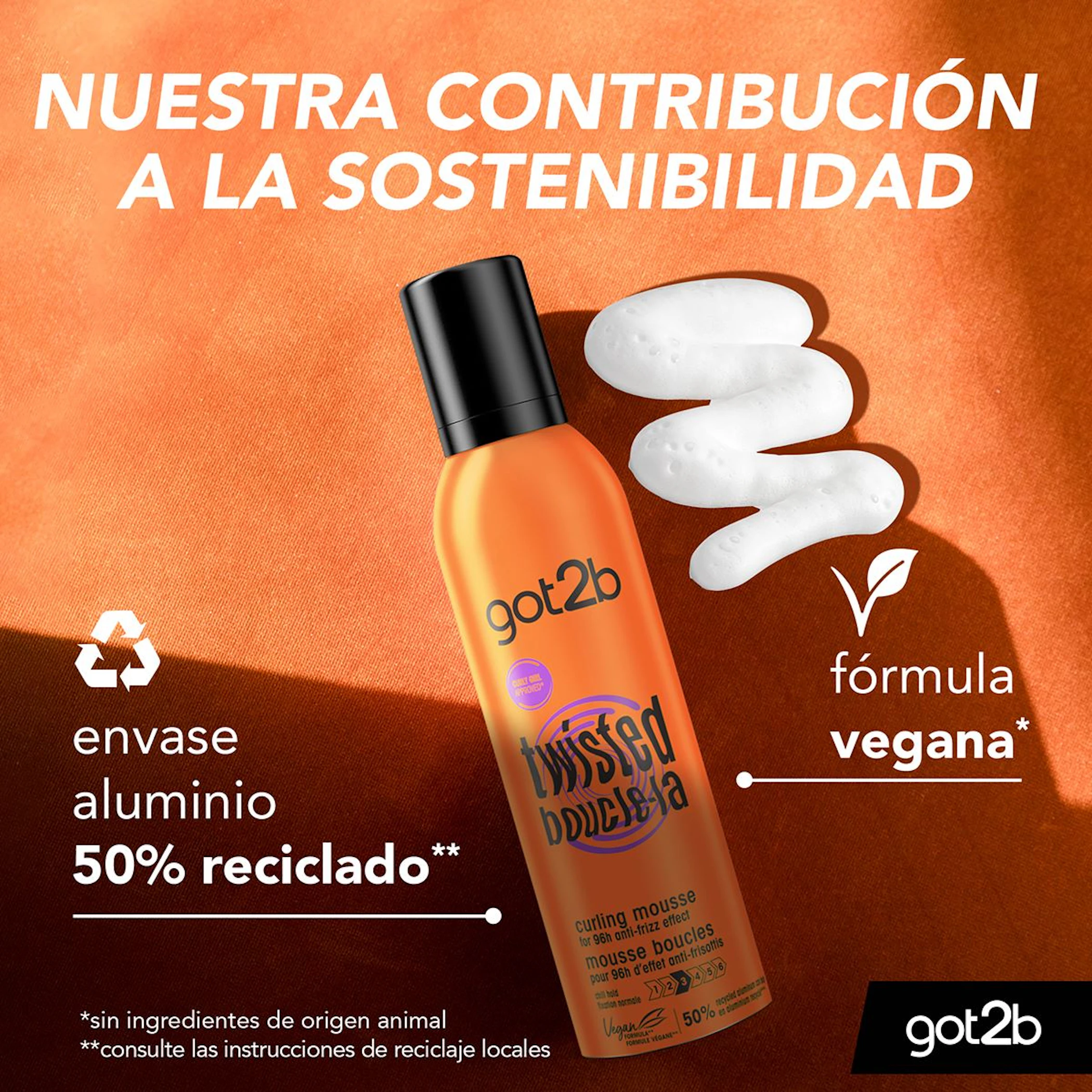 Espuma Fijadora Twisted Rizos Perfectos Got2B 250Ml