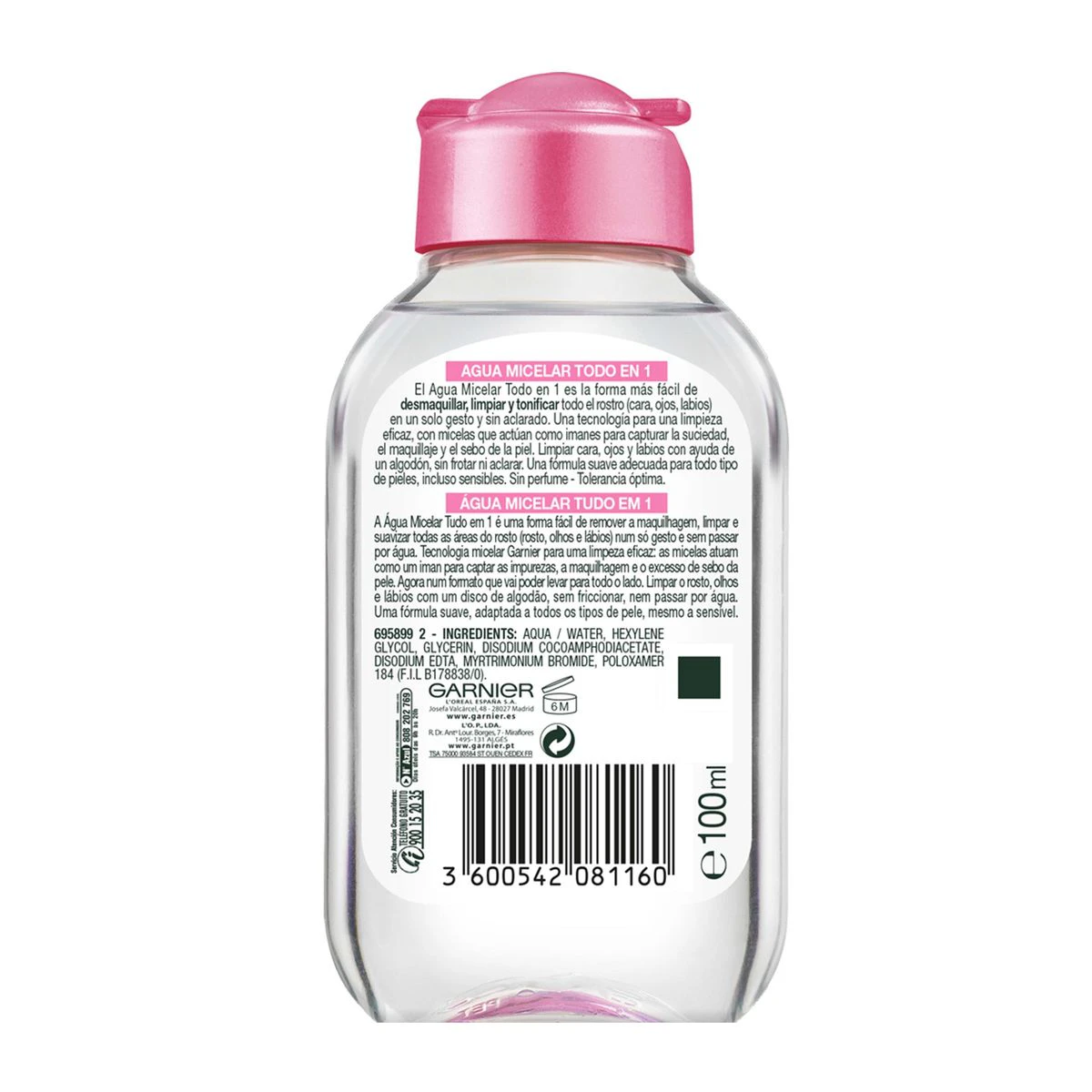 Agua Micelar Todo En 1 Garnier 100Ml