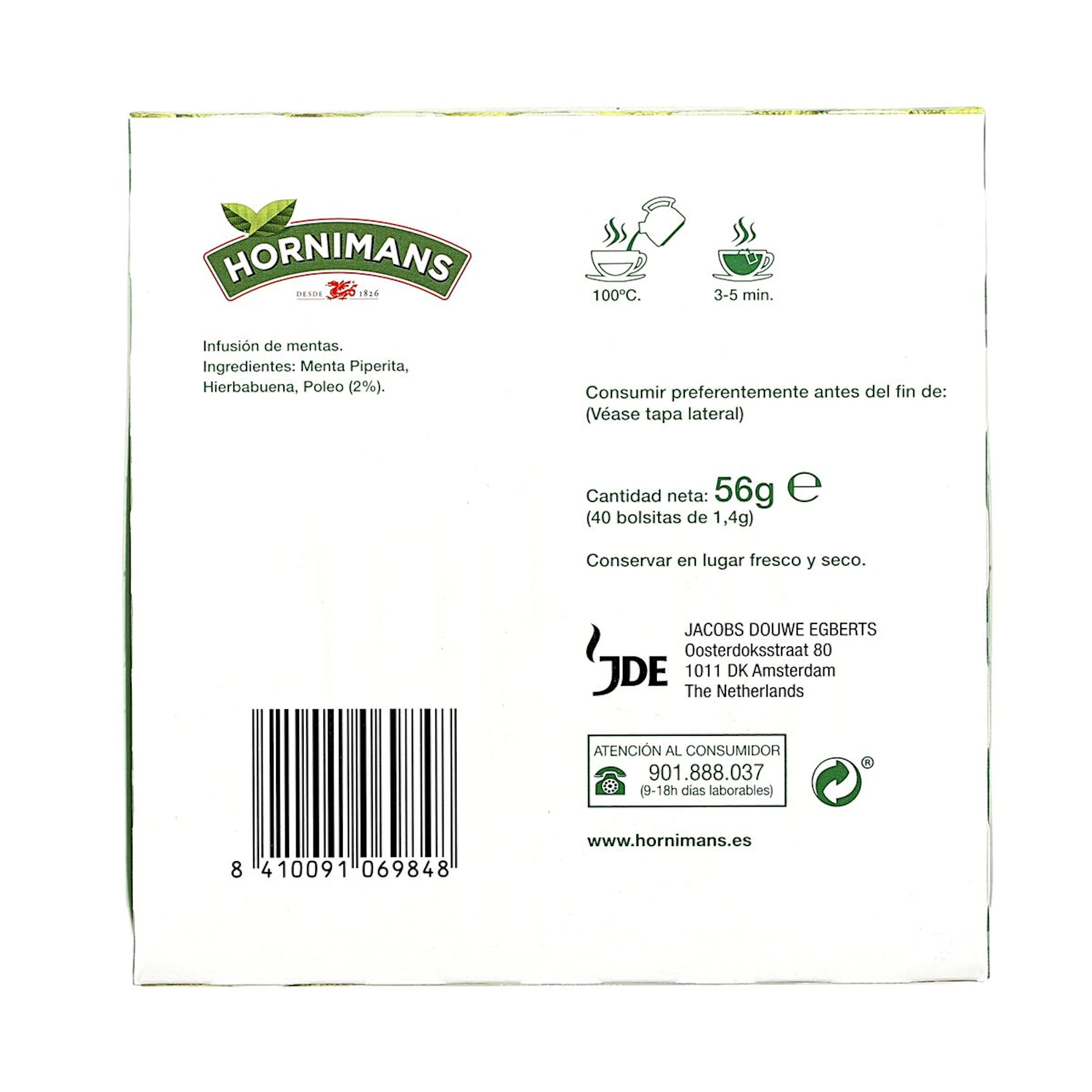 Infusión Poleo Menta Hornimans 40 Uds