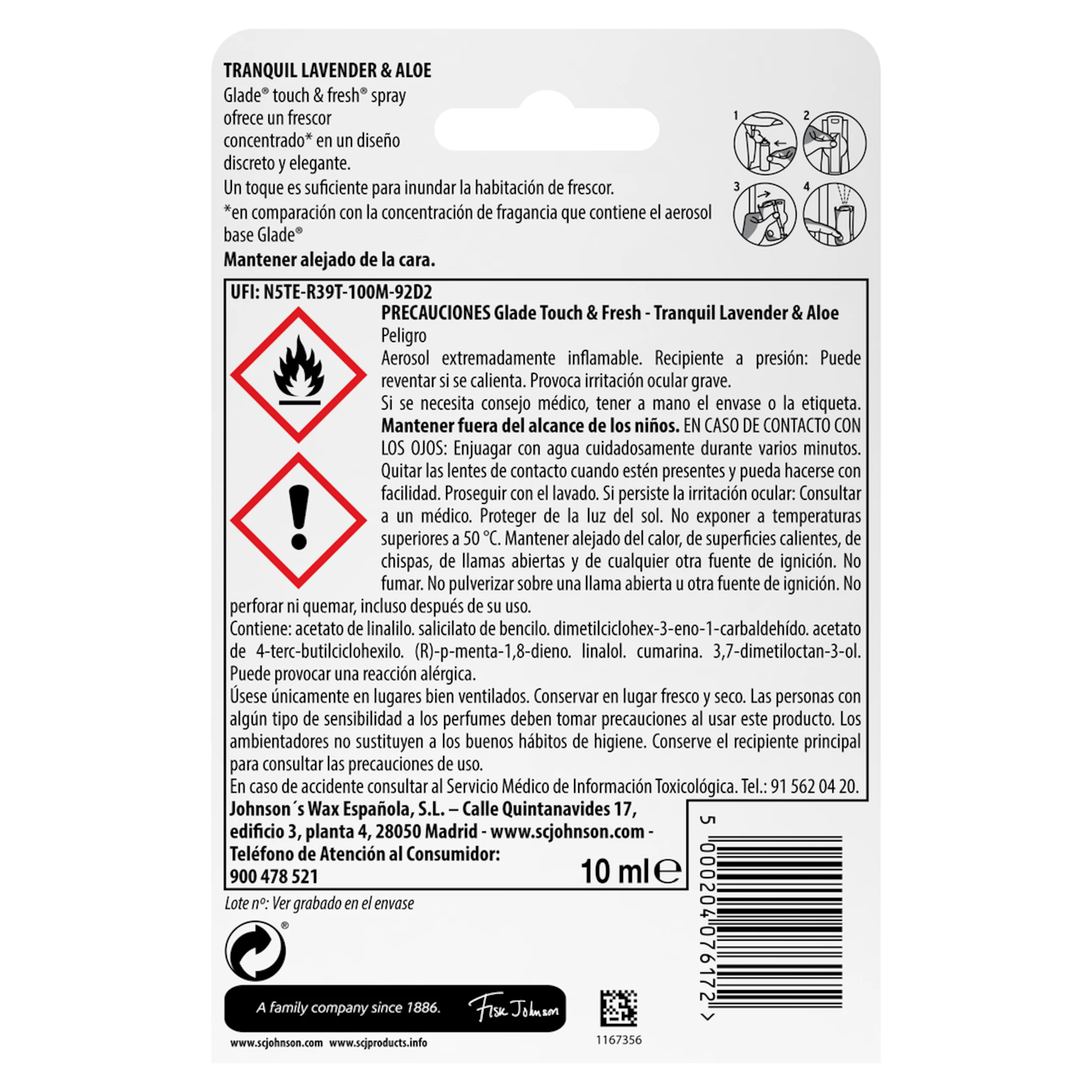 Ambientador Mini Touch & Fresh + Recarga Lavanda Glade