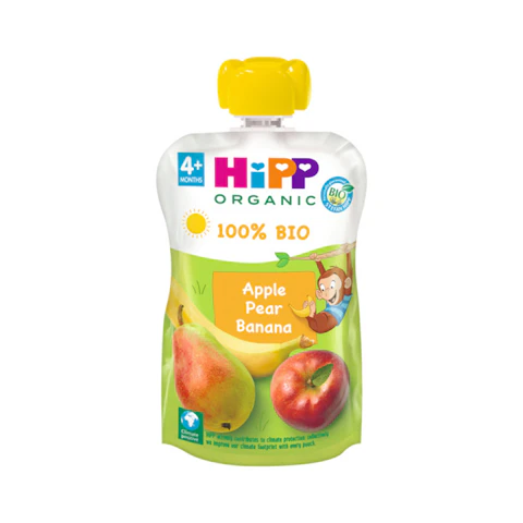 Kiwi, pera y plátano bio HIPP, bolsita 100 g 100 gr
