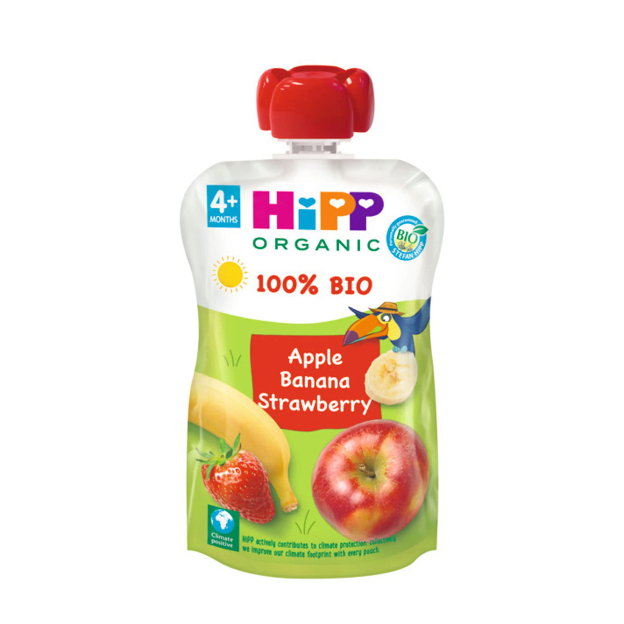 Saqueta Maçã Banana E Morango Hipp Bio 100 Gr