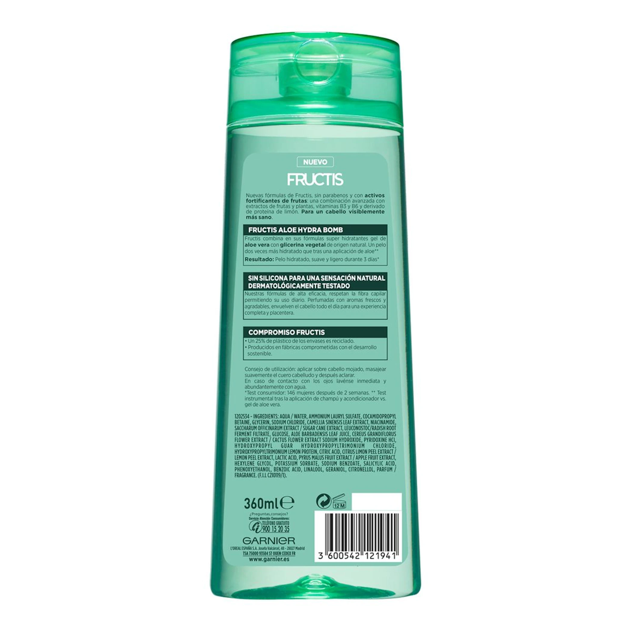 Champú Hydra Bomb Aloe Vera Fructis 360Ml