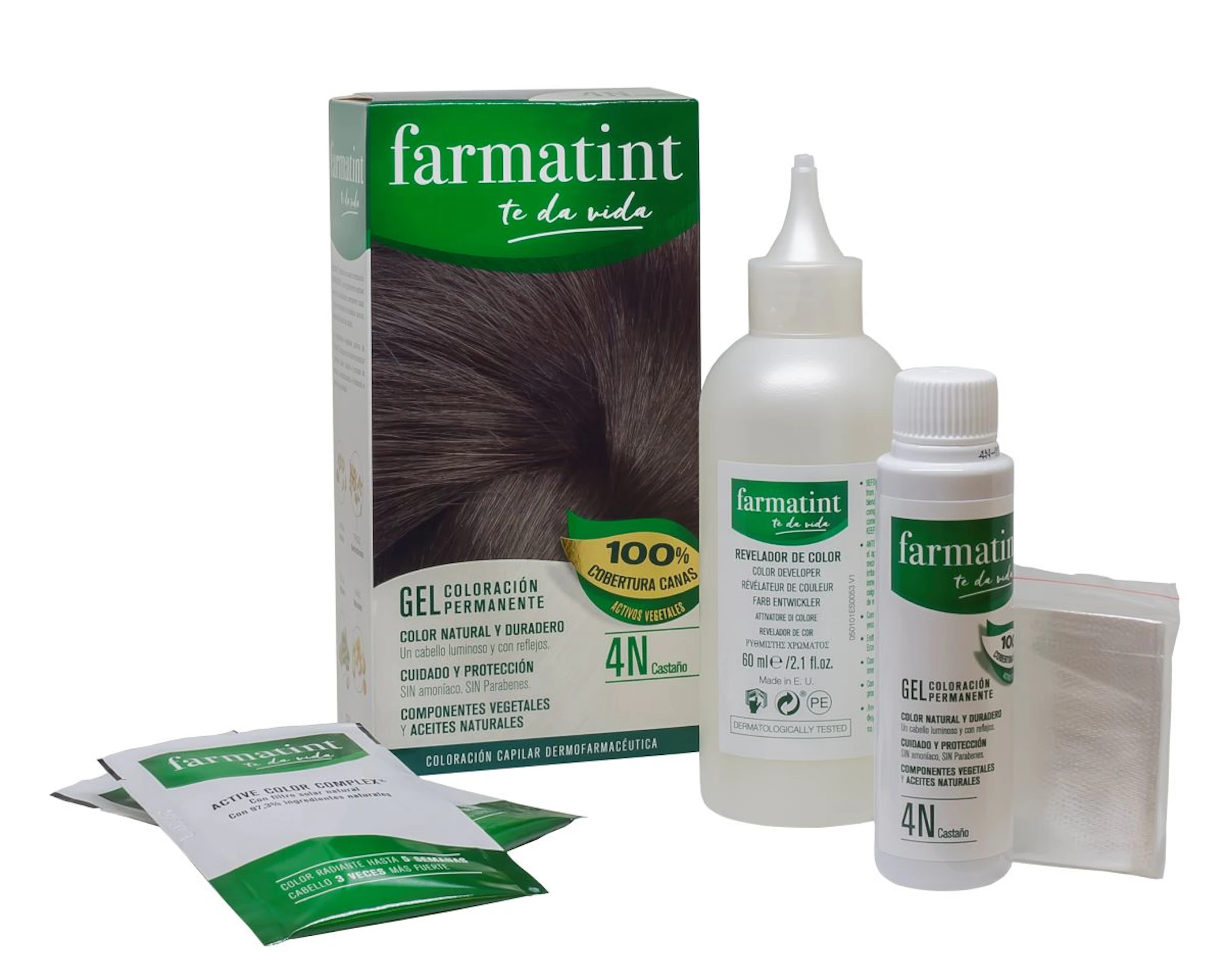 Tinte Gel Permanente Sin Amoníaco Farmatint Tonos Castaños 0