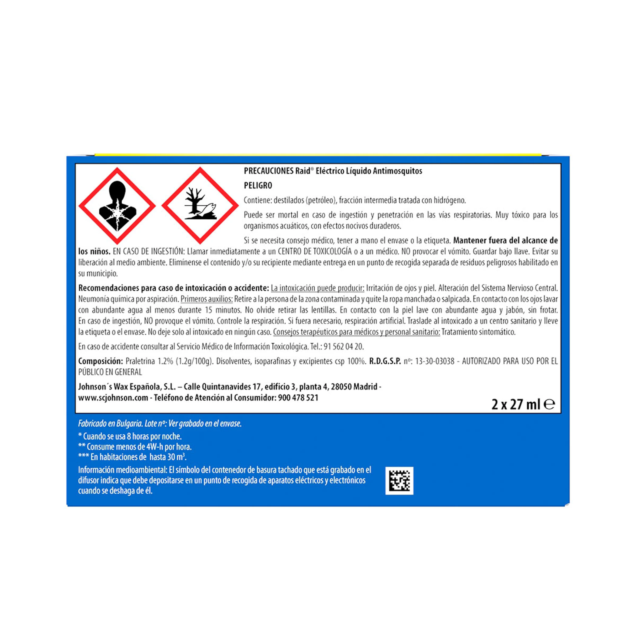 Insecticida Eléctrico Antimosquitos + Recambio Raid