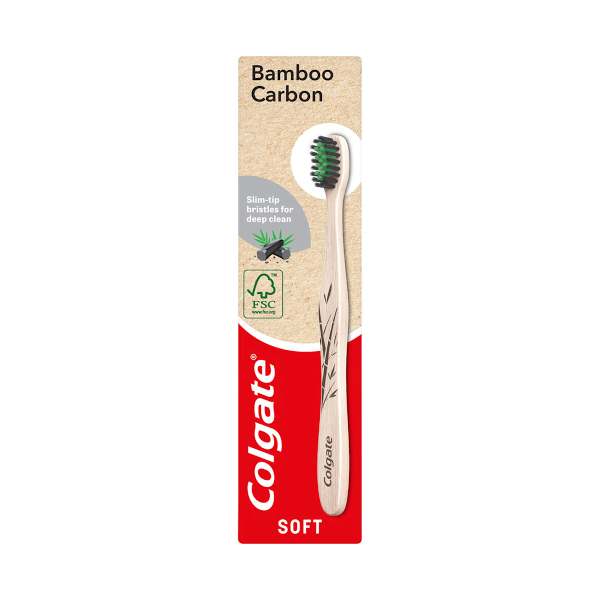 Escova De Dentes Suave Bambu Carvão Colgate
