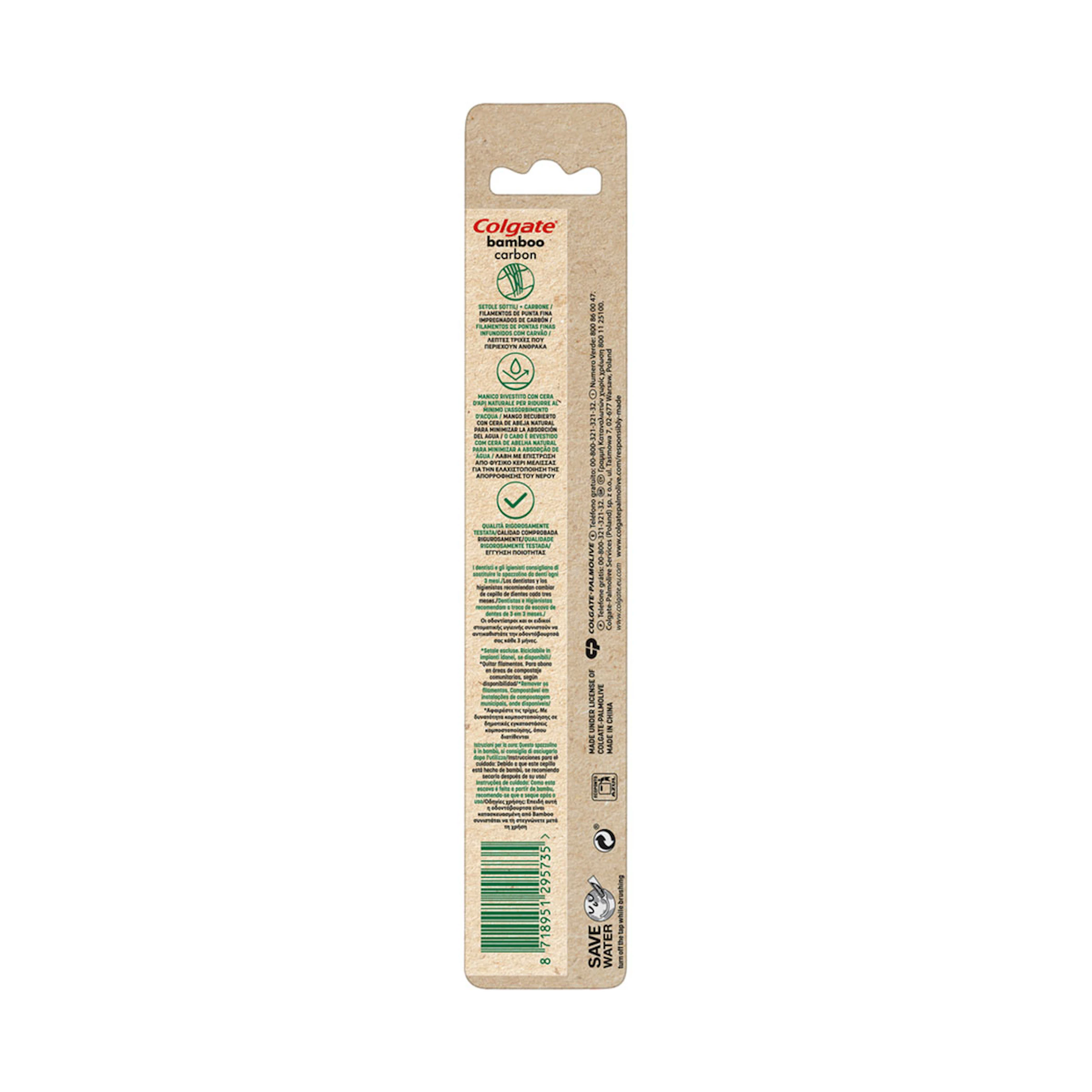 Escova De Dentes Suave Bambu Carvão Colgate