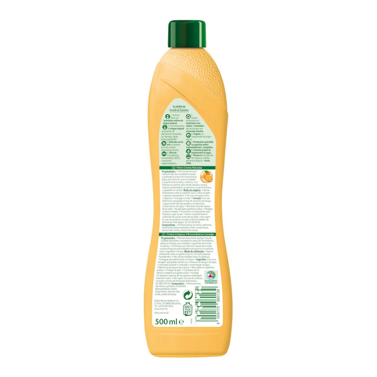 Limpiador Vitro Crema Naranja Frosch 500Ml