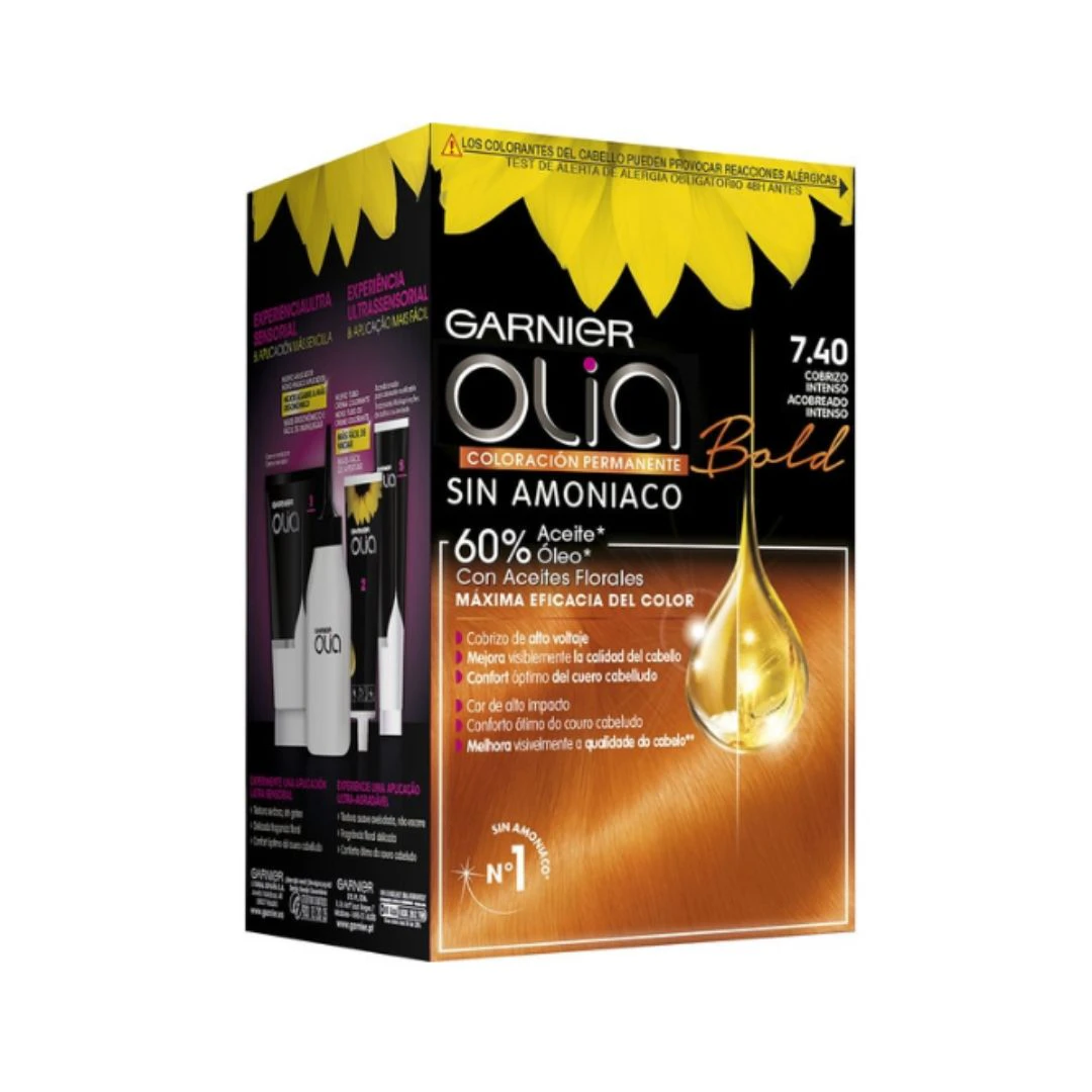 Tinta Permanente Sem Amónia Garnier Olia N7.4 Acobreado Intenso