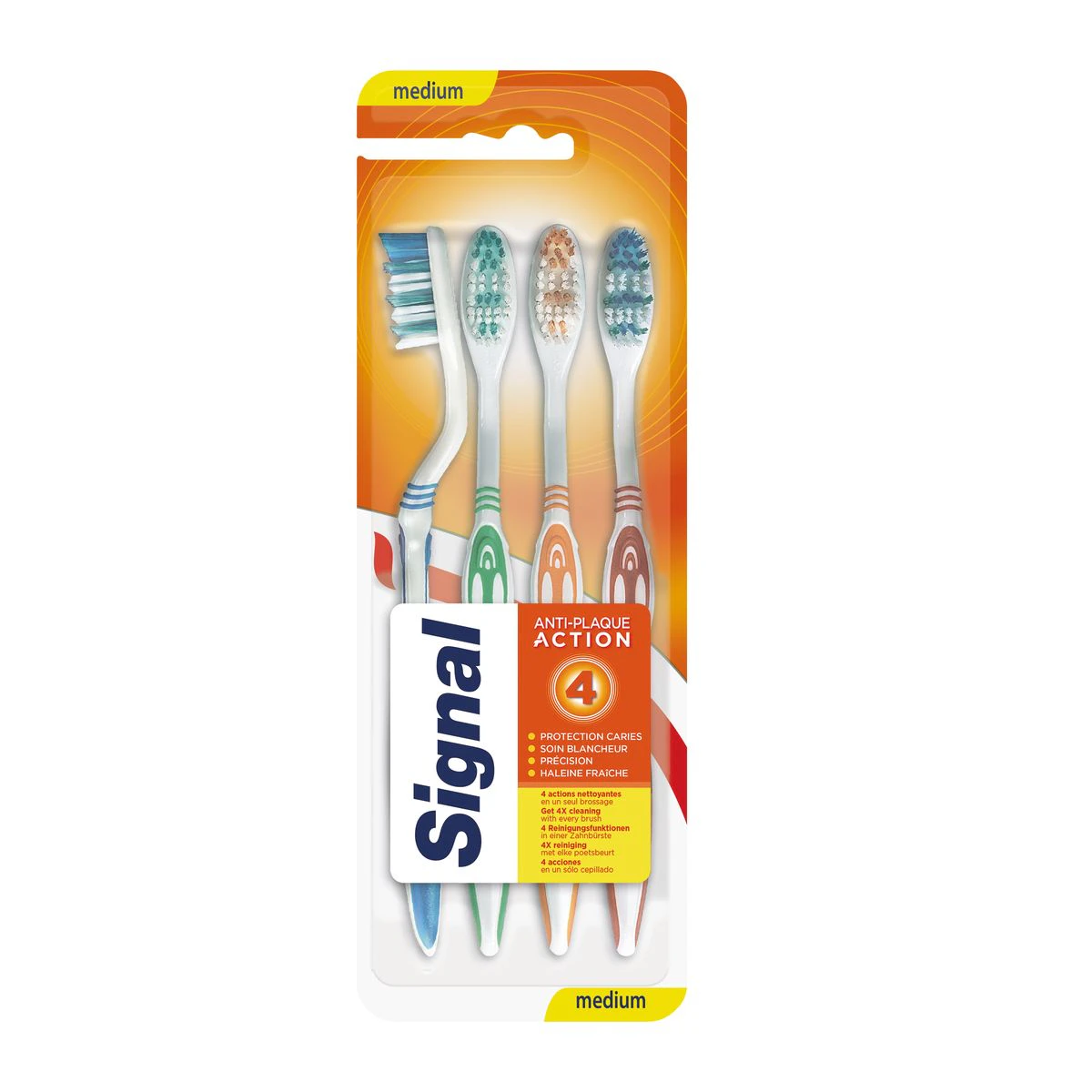 Cepillo De Dientes Anti-Plaque Action Medio Signal 4 Uds