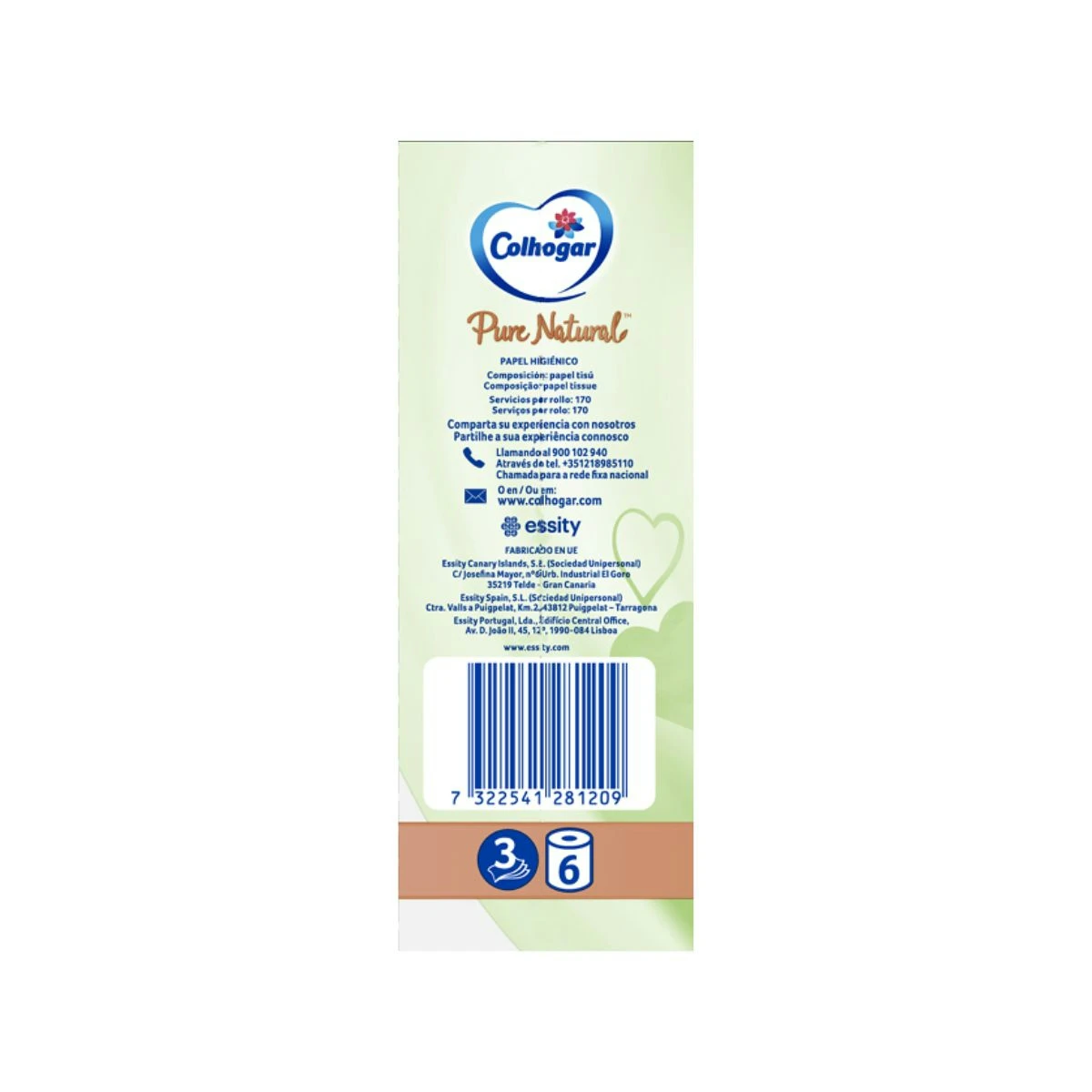 Papel Higiénico Pure Natural Colhogar 6 Uds