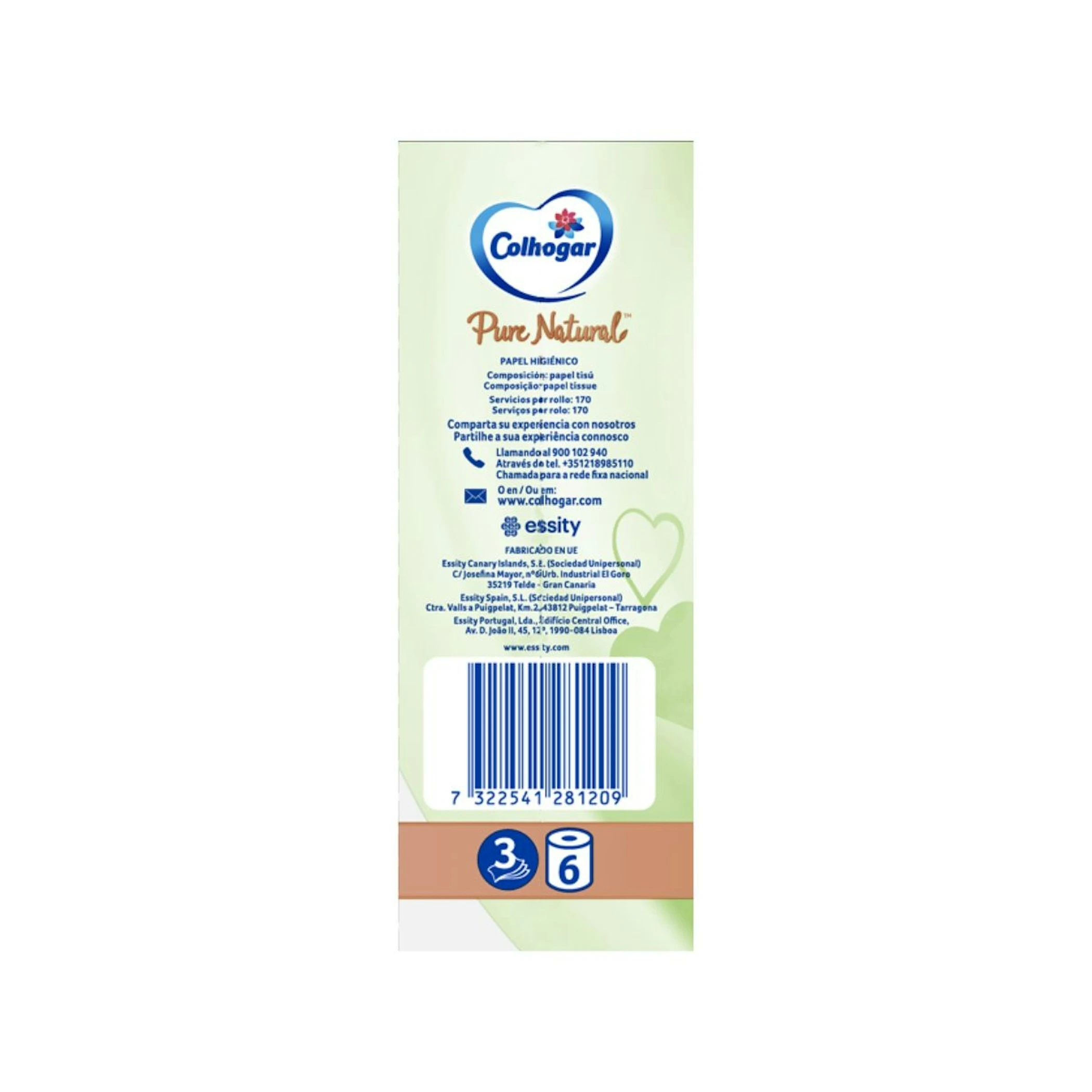 Papel Higiénico Pure Natural Colhogar 6 Uds