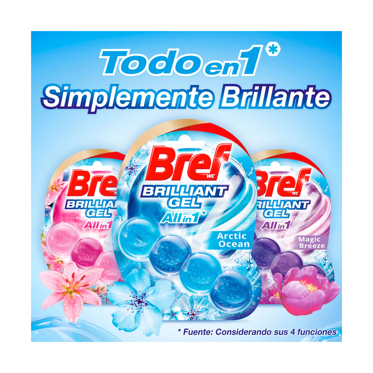 Desinfectante WC Colgador Gel Brillante Océano Ártico Bref